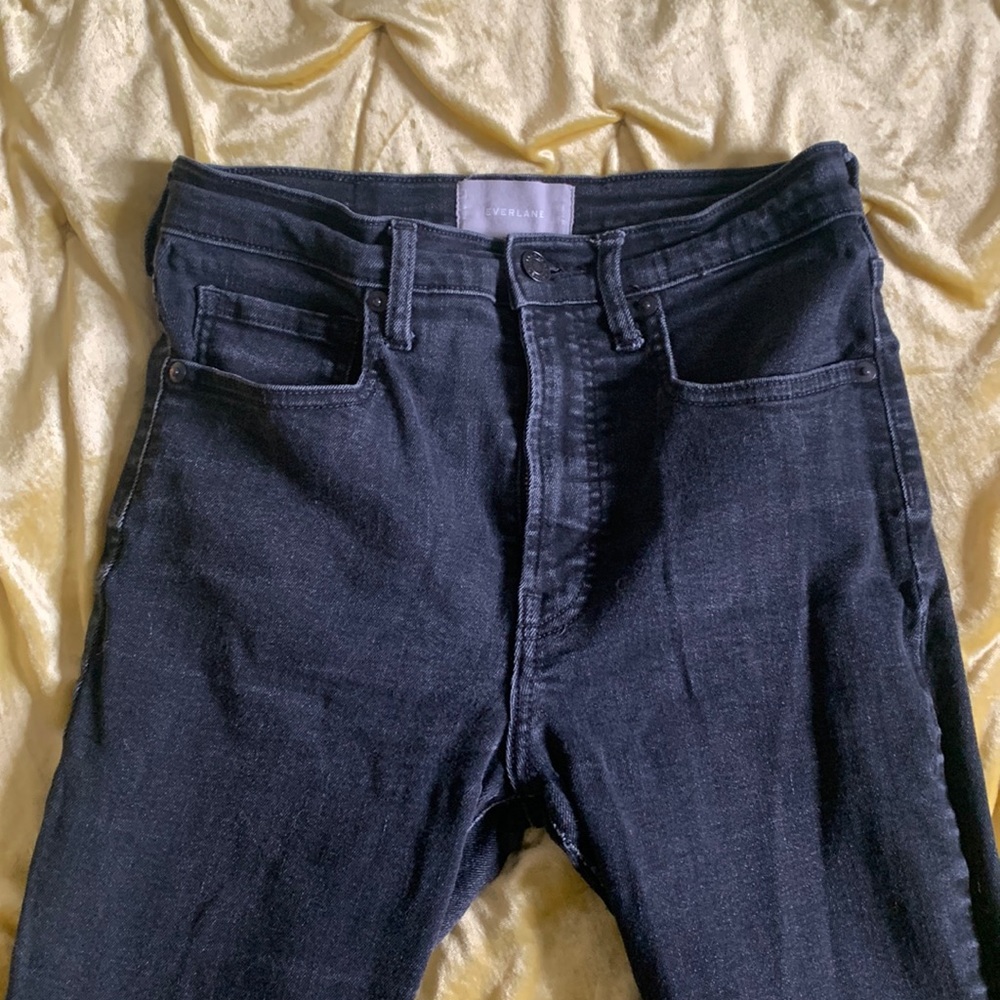Everlane High Waisted Black Ankle Jeans